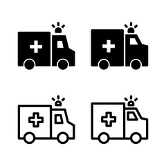 Ambulance icon vector illustration. ambulance truck sign and symbol. ambulance car