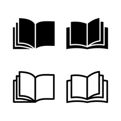 Book icon vector illustration. open book sign and symbol. ebook icon