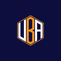 UBA Modern Hexagon Monogram Logo Design – Geometric Lettermark Vector Template