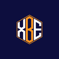 XBE Modern Hexagon Monogram Logo Design – Geometric Lettermark Vector Template