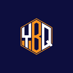YBQ Modern Hexagon Monogram Logo Design – Geometric Lettermark Vector Template