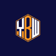 YBW Modern Hexagon Monogram Logo Design – Geometric Lettermark Vector Template