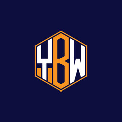 YBW Modern Hexagon Monogram Logo Design – Geometric Lettermark Vector Template