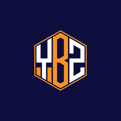 YBZ Modern Hexagon Monogram Logo Design – Geometric Lettermark Vector Template