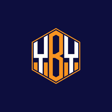 YBY Modern Hexagon Monogram Logo Design &ndash; Geometric Lettermark Vector Template