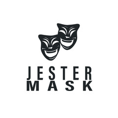 Simple illustration template jester hat logo minimalist joker clown design