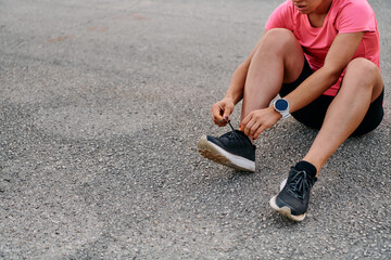 Athletic Woman Preparing for Morning Run