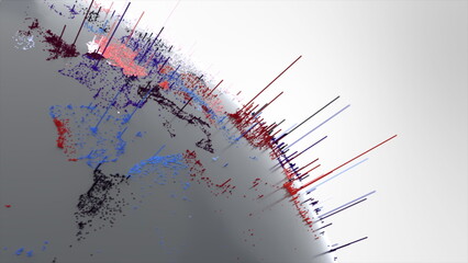 Dynamic Global Data Visualization Showing Population Density on Spinning Earth Sphere for Corporate Presentations and Broadcast 3d render