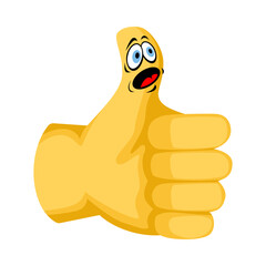 Thumbs up cartoon vector illustration, cute and adorable