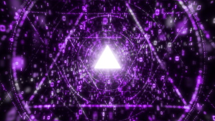 Purple Digital Cyberspace Tunnel - Metaverse and Virtual Reality Background