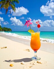 Obraz premium Tropical beach drink