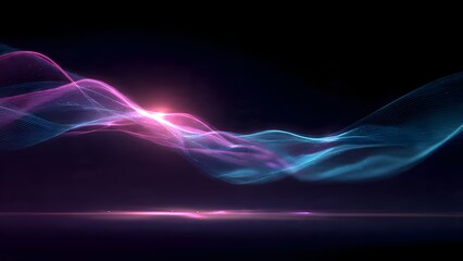 Abstract glowing data stream, a concept on technology, connection, and digital transformation