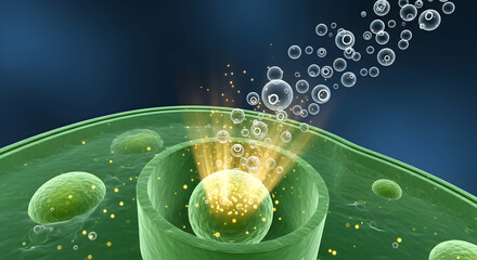 Cellular energy production process visualization