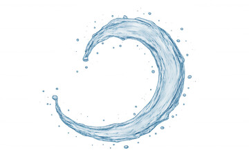 Water splash creating a circular wave motion, fresh liquid swirling dynamic form with clear transparent details