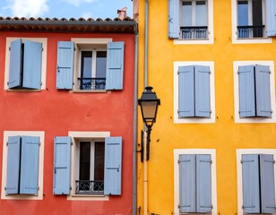 Vibrant buildings with shutters