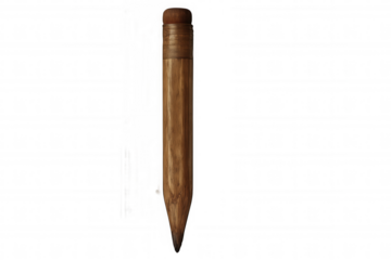 Wooden pencil with eraser creating ideas, drawing, writing, and learning, a classic school and office supply on transparent background