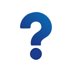 Blue Question Mark Symbol Icon for Inquiry and Information
