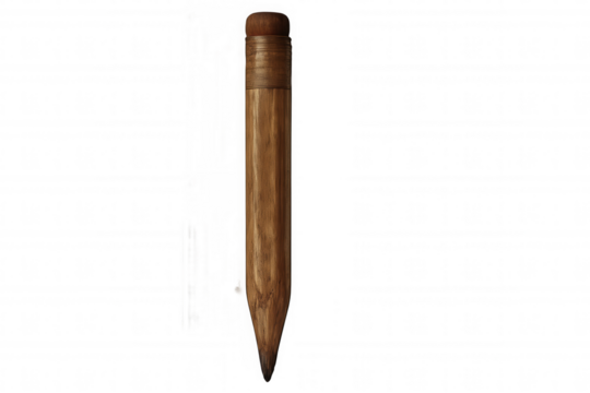 Wooden pencil with eraser creating ideas, drawing, writing, and learning, a classic school and office supply on transparent background