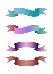 Set of Colorful Gradient Banner Ribbons