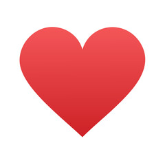 Classic red heart shape with subtle gradient love and romance symbol graphic design element