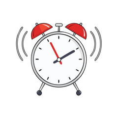 Classic ringing alarm clock vector illustration signaling wake up time or urgent schedule graphic