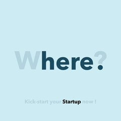 Kick-Start Your Startup Text Banner – Blue and Green Background Business Motivation Vector