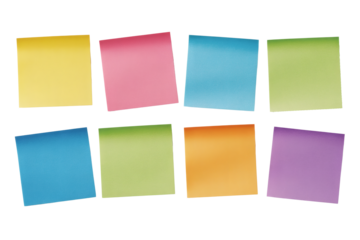 Vibrant assorted sticky notes ready for your brainstorming, reminders, and creative project planning