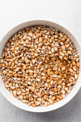 Overhead view of brown honey beans, top view of nigerian Oloyin beans