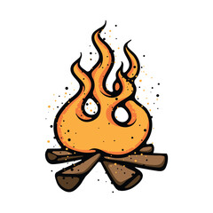 Bonfire cartoon vector illustration