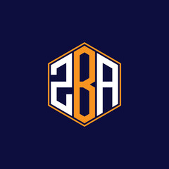 ZBA Modern Hexagon Monogram Logo Design – Geometric Lettermark Vector Template