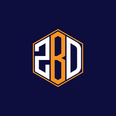 ZBD Modern Hexagon Monogram Logo Design – Geometric Lettermark Vector Template