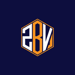 ZBV Modern Hexagon Monogram Logo Design – Geometric Lettermark Vector Template