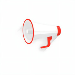 Red megaphone announcement icon for marketing and promotion