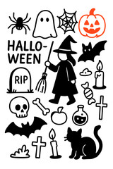 Vector Halloween Doodles Set