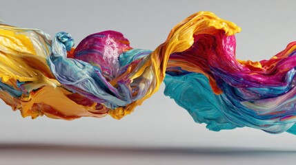 Dynamic Abstract Wave of Vibrant Colors: Fluid Art Concept for Modern Design and Creative Backgrounds