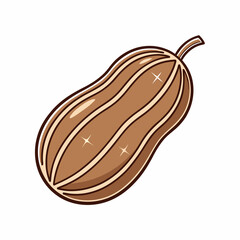 Hand drawn peanut pod illustration with clean lines and natural detail.