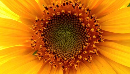 Radiant Sunflower Close Up with Vibrant Yellow Petals and Brown Seed Head Detail Natural Light Botanical Beauty in Summer