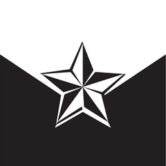 Abstract Geometric Star Design with Contrasting Black and White Background