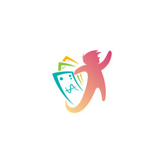 logo of people and money as a banking icon, finance logos