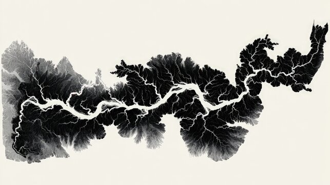 Abstract River Basin Map