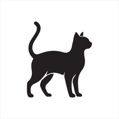 vector isolated silhouette cat set