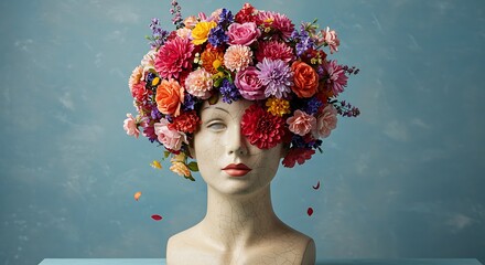 Floral Headpiece on a Mannequin