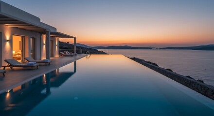 Luxury Villa with Infinity Pool at Sunset