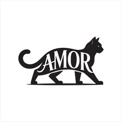 black cat, vector icon, silhouette