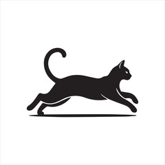 black cat, vector icon, silhouette