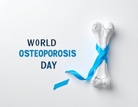 world osteoporosis day blue ribbon bone health awareness