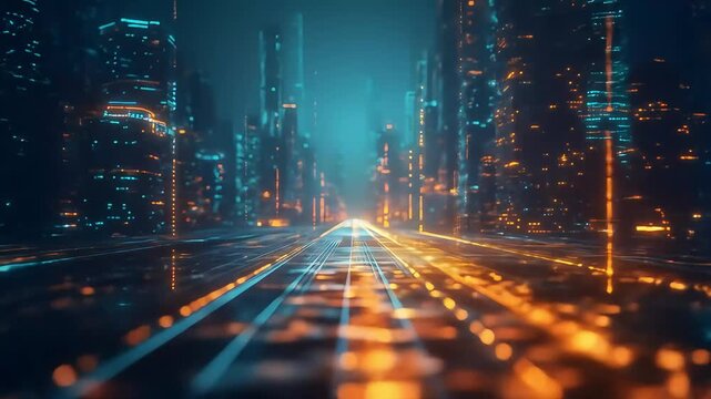 traffic in city at night