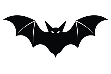 flying bat silhouette vector illustration on black colour and white background