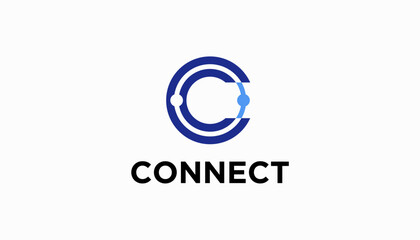 Fototapeta premium logo design connection simple icon vector illustration. Modern Networking Logo Design Vector