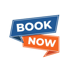 Obraz premium Book Now Banner Vector | Sale Label | Modern Promotion Ribbon Design
